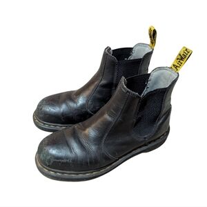 Dr. Martens Arbor Black Steel Toe Pull on Chelsea Boots Ladies 10 Distressed